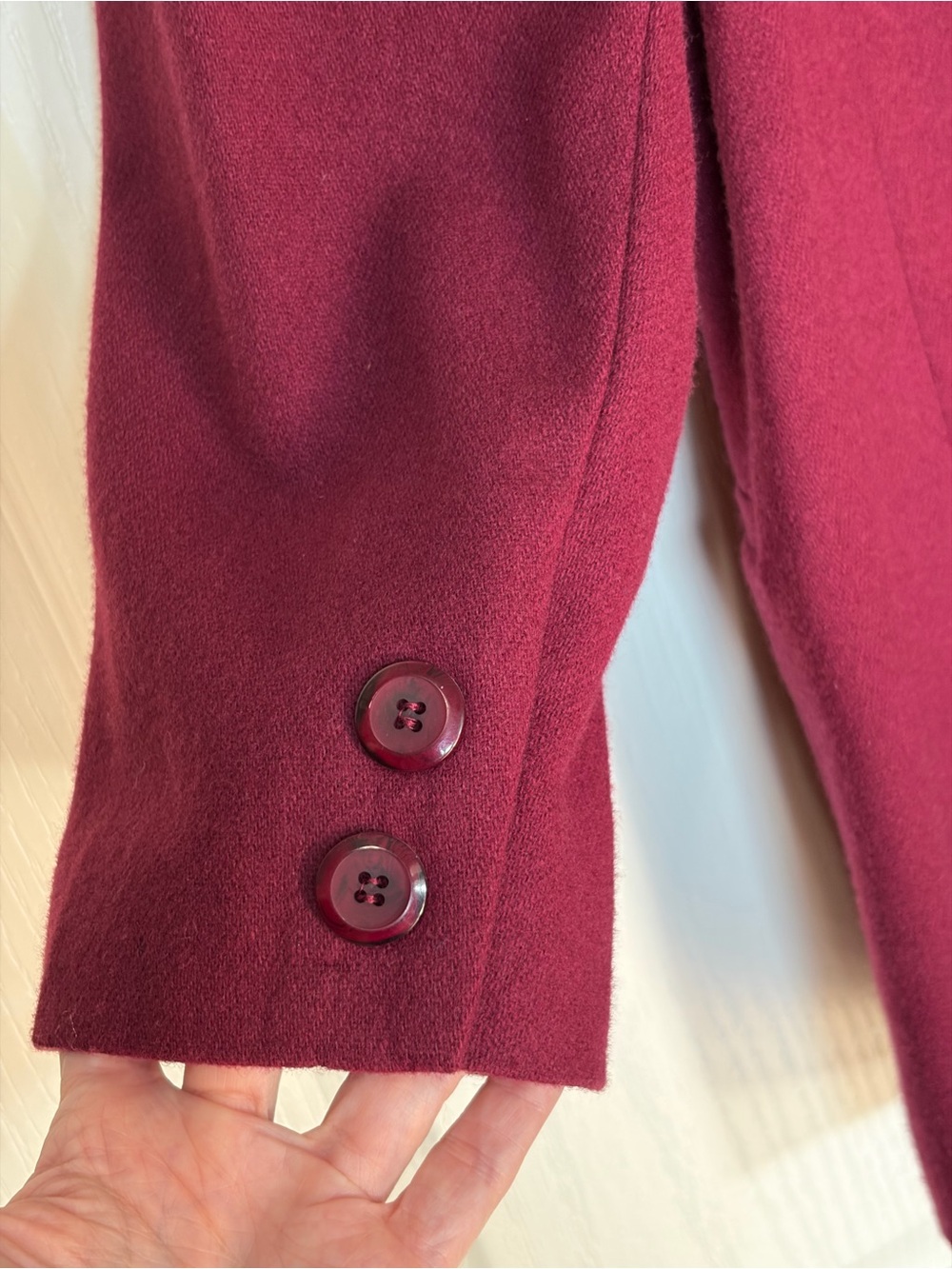 Vintage Wool Cranberry Blazer and Shorts Set Suit Casual Corner Size 12 - Picture 7 of 11